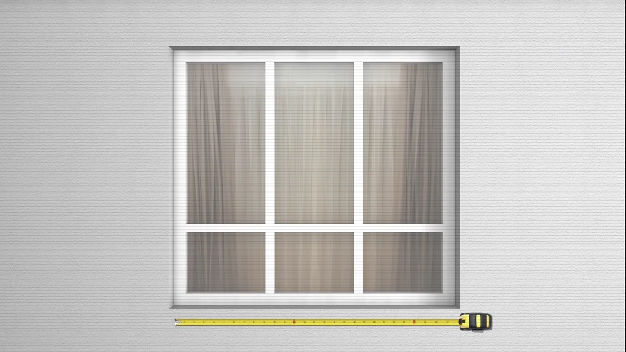 Measuring a window opening with a tape measure for security bar installation